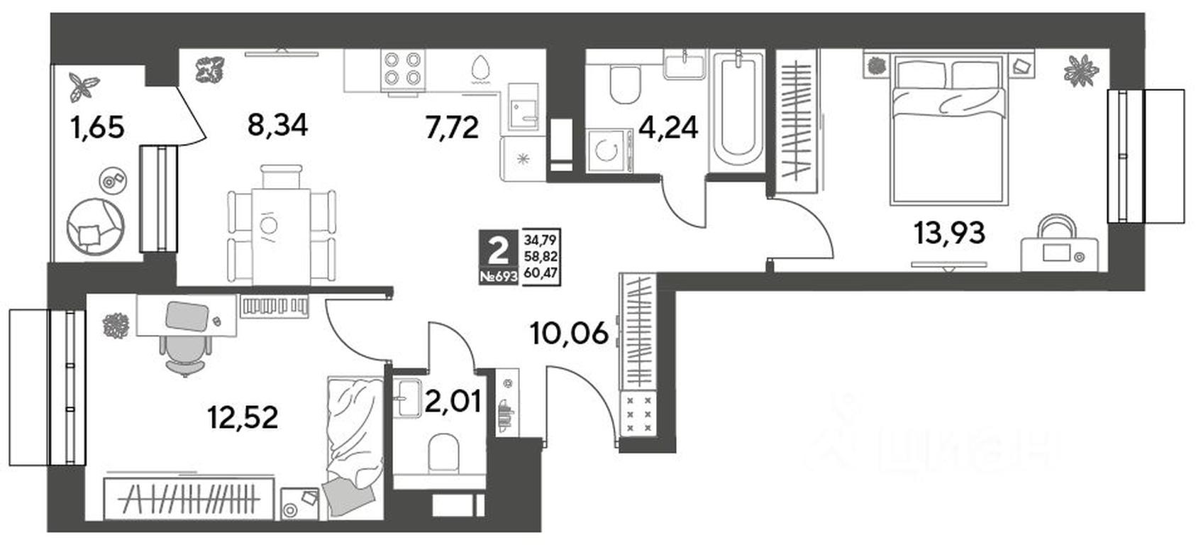1-BD Apartment Sale, 60.47平方米 at Publitsist, ulitsa Zelyonaya Roshcha, Pushkino, Moscow Region, Russia #1 1-BD Apartment Sale, 60.47平方米 at Publitsist, ulitsa Zelyonaya Roshcha, Pushkino, Moscow Region, Russia #1