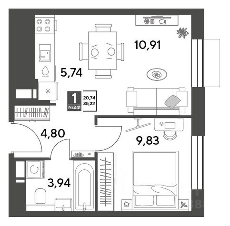 Apartment Sale, 35.22 sq. m. at Publitsist, ulitsa Zelyonaya Roshcha, Pushkino, Moscow Region, Russia #2 Apartment Sale, 35.22 sq. m. at Publitsist, ulitsa Zelyonaya Roshcha, Pushkino, Moscow Region, Russia #2