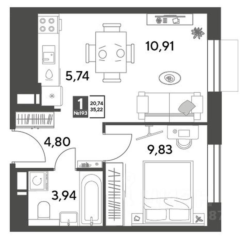 Apartment Sale, 35.22 sq. m. at Publitsist, ulitsa Zelyonaya Roshcha, Pushkino, Moscow Region, Russia #1 Apartment Sale, 35.22 sq. m. at Publitsist, ulitsa Zelyonaya Roshcha, Pushkino, Moscow Region, Russia #1