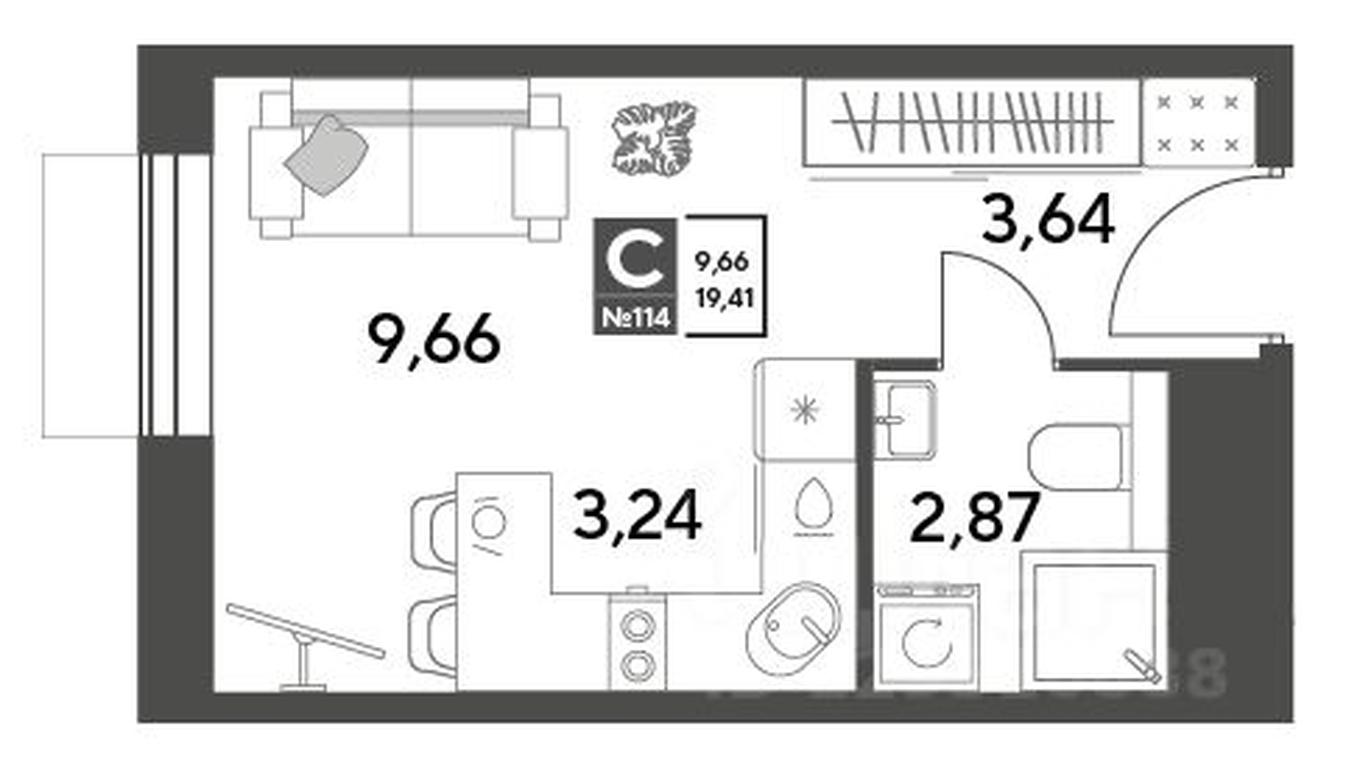 Apartment Sale, 19.41平方米 at Publitsist, ulitsa Zelyonaya Roshcha, Pushkino, Moscow Region, Russia #2 Apartment Sale, 19.41平方米 at Publitsist, ulitsa Zelyonaya Roshcha, Pushkino, Moscow Region, Russia #2