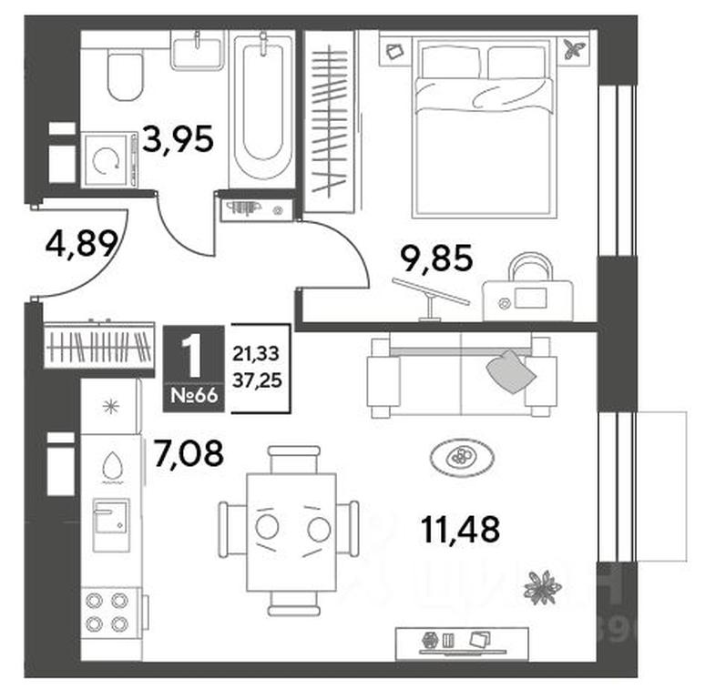 Apartment Sale, 37.25 sq. m. at Publitsist, ulitsa Zelyonaya Roshcha, Pushkino, Moscow Region, Russia #1 Apartment Sale, 37.25 sq. m. at Publitsist, ulitsa Zelyonaya Roshcha, Pushkino, Moscow Region, Russia #1