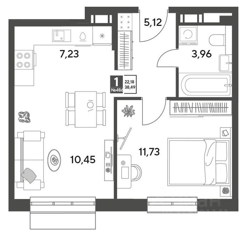 Apartment Sale, 38.49 sq. m. at Publitsist, ulitsa Zelyonaya Roshcha, Pushkino, Moscow Region, Russia #1 Apartment Sale, 38.49 sq. m. at Publitsist, ulitsa Zelyonaya Roshcha, Pushkino, Moscow Region, Russia #1