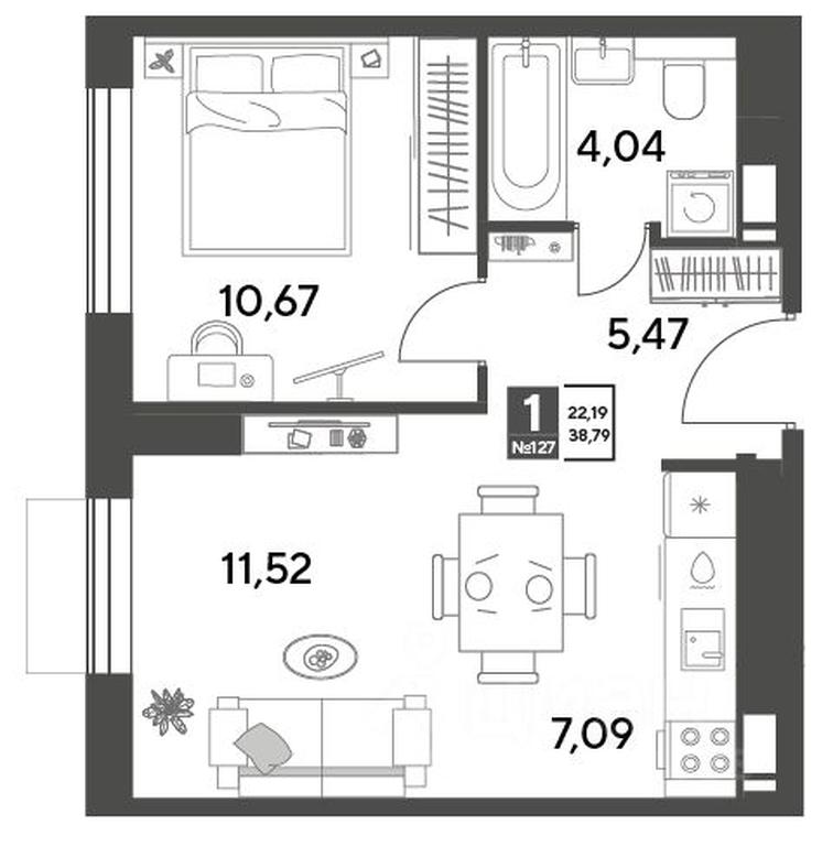 Apartment Sale, 38.79 sq. m. at Publitsist, ulitsa Zelyonaya Roshcha, Pushkino, Moscow Region, Russia #2