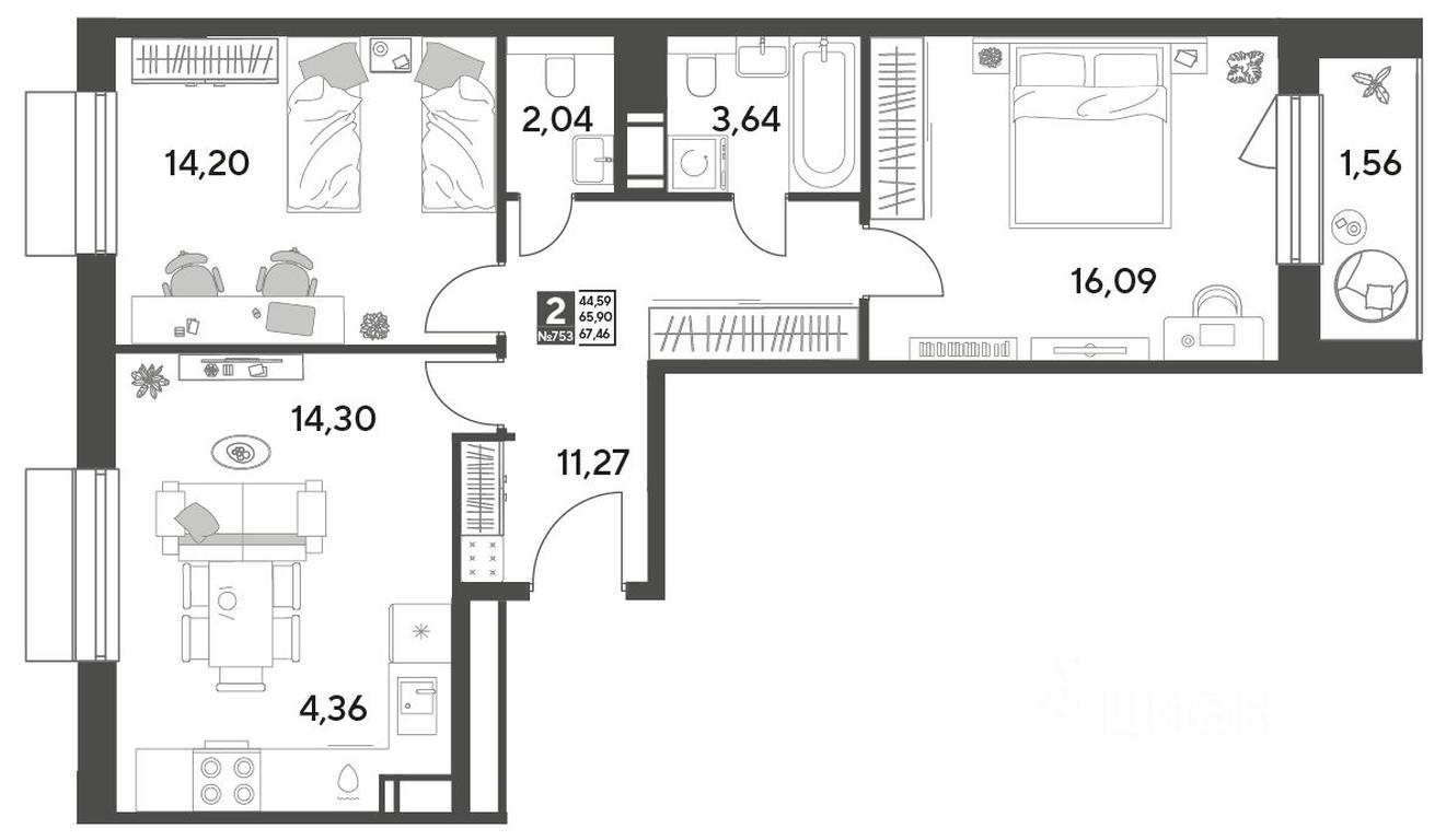 1-BD Apartment Sale, 67.46平方米 at Publitsist, ulitsa Zelyonaya Roshcha, Pushkino, Moscow Region, Russia #1 1-BD Apartment Sale, 67.46平方米 at Publitsist, ulitsa Zelyonaya Roshcha, Pushkino, Moscow Region, Russia #1
