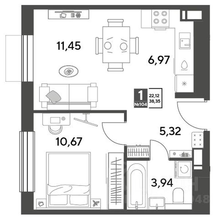 Apartment Sale, 38.35 sq. m. at Publitsist, ulitsa Zelyonaya Roshcha, Pushkino, Moscow Region, Russia #1 Apartment Sale, 38.35 sq. m. at Publitsist, ulitsa Zelyonaya Roshcha, Pushkino, Moscow Region, Russia #1
