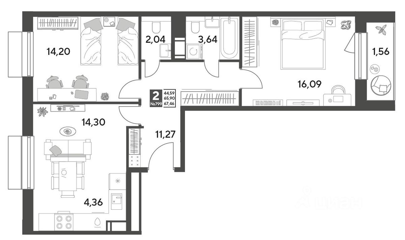 1-BD Apartment Sale, 67.46平方米 at Publitsist, ulitsa Zelyonaya Roshcha, Pushkino, Moscow Region, Russia #1 1-BD Apartment Sale, 67.46平方米 at Publitsist, ulitsa Zelyonaya Roshcha, Pushkino, Moscow Region, Russia #1