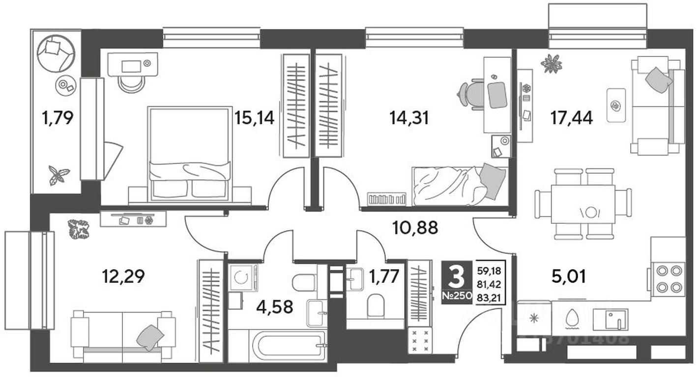 2-BD Apartment Sale, 83.21平方米 at Publitsist, ulitsa Zelyonaya Roshcha, Pushkino, Moscow Region, Russia #1 2-BD Apartment Sale, 83.21平方米 at Publitsist, ulitsa Zelyonaya Roshcha, Pushkino, Moscow Region, Russia #1