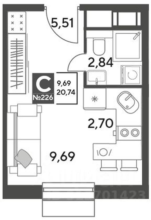 Apartment Sale, 20.74平方米 at Publitsist, ulitsa Zelyonaya Roshcha, Pushkino, Moscow Region, Russia #1 Apartment Sale, 20.74平方米 at Publitsist, ulitsa Zelyonaya Roshcha, Pushkino, Moscow Region, Russia #1