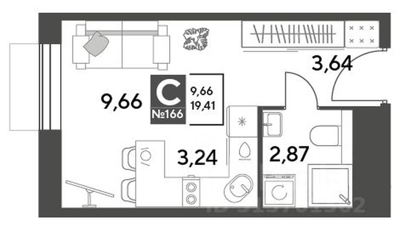 Apartment Sale, 19.41平方米 at Publitsist, ulitsa Zelyonaya Roshcha, Pushkino, Moscow Region, Russia #1