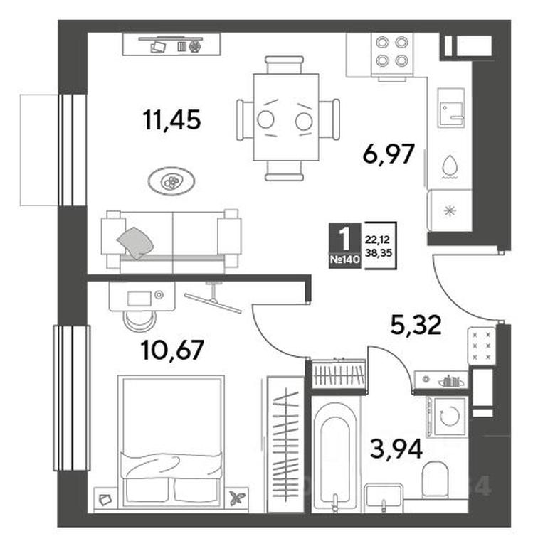 Apartment Sale, 38.35 sq. m. at Publitsist, ulitsa Zelyonaya Roshcha, Pushkino, Moscow Region, Russia #1 Apartment Sale, 38.35 sq. m. at Publitsist, ulitsa Zelyonaya Roshcha, Pushkino, Moscow Region, Russia #1