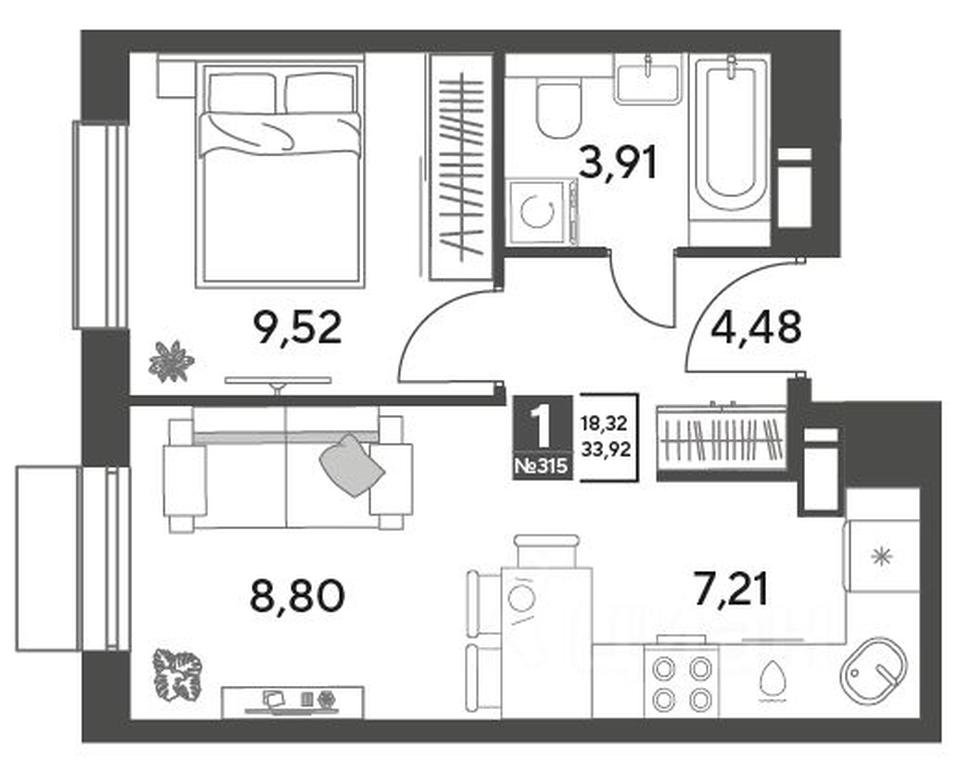 Apartment Sale, 33.92 sq. m. at Publitsist, ulitsa Zelyonaya Roshcha, Pushkino, Moscow Region, Russia #1 Apartment Sale, 33.92 sq. m. at Publitsist, ulitsa Zelyonaya Roshcha, Pushkino, Moscow Region, Russia #1
