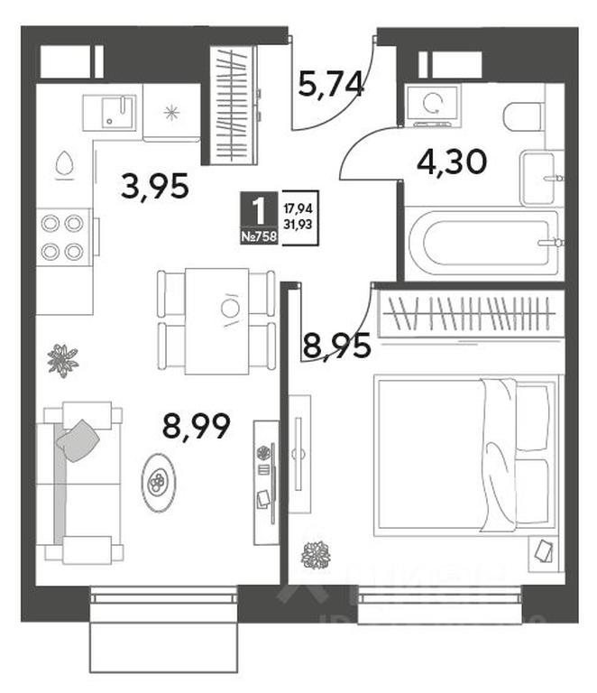 Apartment Sale, 31.93 sq. m. at Publitsist, ulitsa Zelyonaya Roshcha, Pushkino, Moscow Region, Russia #1 Apartment Sale, 31.93 sq. m. at Publitsist, ulitsa Zelyonaya Roshcha, Pushkino, Moscow Region, Russia #1