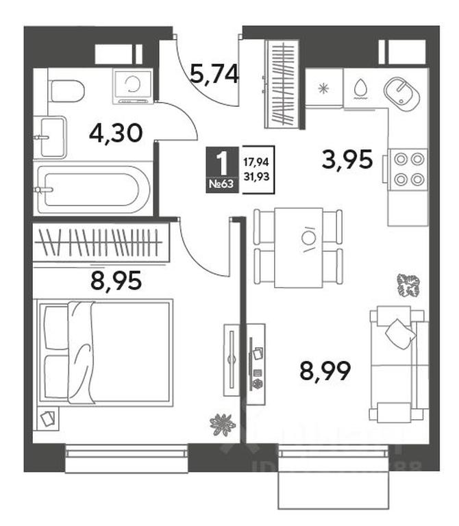 Apartment Sale, 31.93 sq. m. at Publitsist, ulitsa Zelyonaya Roshcha, Pushkino, Moscow Region, Russia #2 Apartment Sale, 31.93 sq. m. at Publitsist, ulitsa Zelyonaya Roshcha, Pushkino, Moscow Region, Russia #2