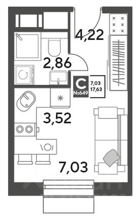 Apartment Sale, 17.63平方米 at Publitsist, ulitsa Zelyonaya Roshcha, Pushkino, Moscow Region, Russia #1 Apartment Sale, 17.63平方米 at Publitsist, ulitsa Zelyonaya Roshcha, Pushkino, Moscow Region, Russia #1