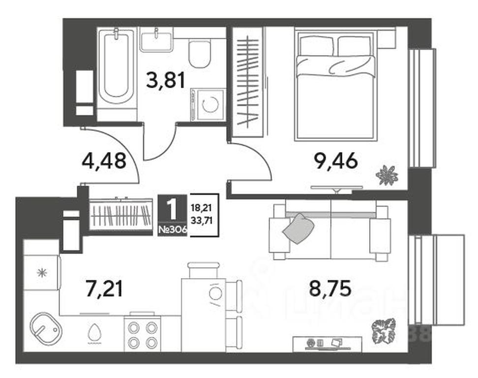 Apartment Sale, 33.71平方米 at Publitsist, ulitsa Zelyonaya Roshcha, Pushkino, Moscow Region, Russia #2 Apartment Sale, 33.71平方米 at Publitsist, ulitsa Zelyonaya Roshcha, Pushkino, Moscow Region, Russia #2