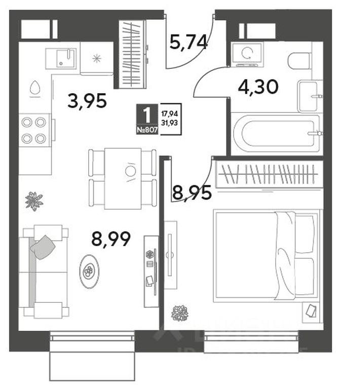 Apartment Sale, 31.93 sq. m. at Publitsist, ulitsa Zelyonaya Roshcha, Pushkino, Moscow Region, Russia #1 Apartment Sale, 31.93 sq. m. at Publitsist, ulitsa Zelyonaya Roshcha, Pushkino, Moscow Region, Russia #1