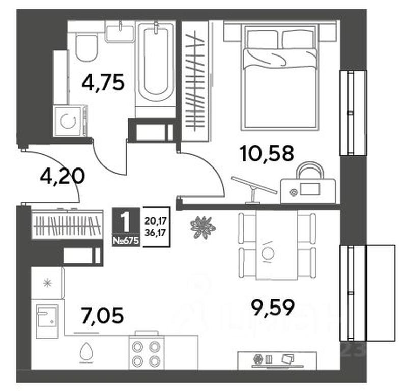 Apartment Sale, 36.17平方米 at Publitsist, ulitsa Zelyonaya Roshcha, Pushkino, Moscow Region, Russia #1 Apartment Sale, 36.17平方米 at Publitsist, ulitsa Zelyonaya Roshcha, Pushkino, Moscow Region, Russia #1