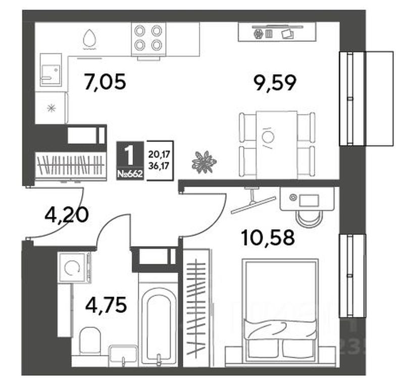 Apartment Sale, 36.17 sq. m. at Publitsist, ulitsa Zelyonaya Roshcha, Pushkino, Moscow Region, Russia #1 Apartment Sale, 36.17 sq. m. at Publitsist, ulitsa Zelyonaya Roshcha, Pushkino, Moscow Region, Russia #1