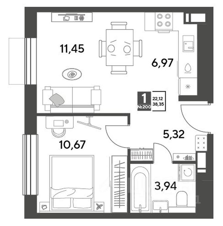 Apartment Sale, 38.35 sq. m. at Publitsist, ulitsa Zelyonaya Roshcha, Pushkino, Moscow Region, Russia #1 Apartment Sale, 38.35 sq. m. at Publitsist, ulitsa Zelyonaya Roshcha, Pushkino, Moscow Region, Russia #1