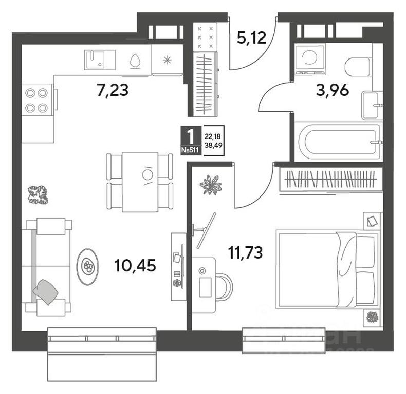 Apartment Sale, 38.49平方米 at Publitsist, ulitsa Zelyonaya Roshcha, Pushkino, Moscow Region, Russia #2 Apartment Sale, 38.49平方米 at Publitsist, ulitsa Zelyonaya Roshcha, Pushkino, Moscow Region, Russia #2