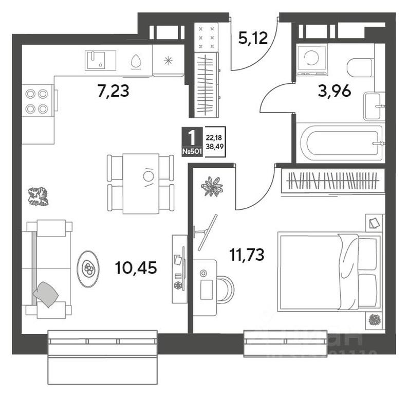 Apartment Sale, 38.49平方米 at Publitsist, ulitsa Zelyonaya Roshcha, Pushkino, Moscow Region, Russia #1 Apartment Sale, 38.49平方米 at Publitsist, ulitsa Zelyonaya Roshcha, Pushkino, Moscow Region, Russia #1