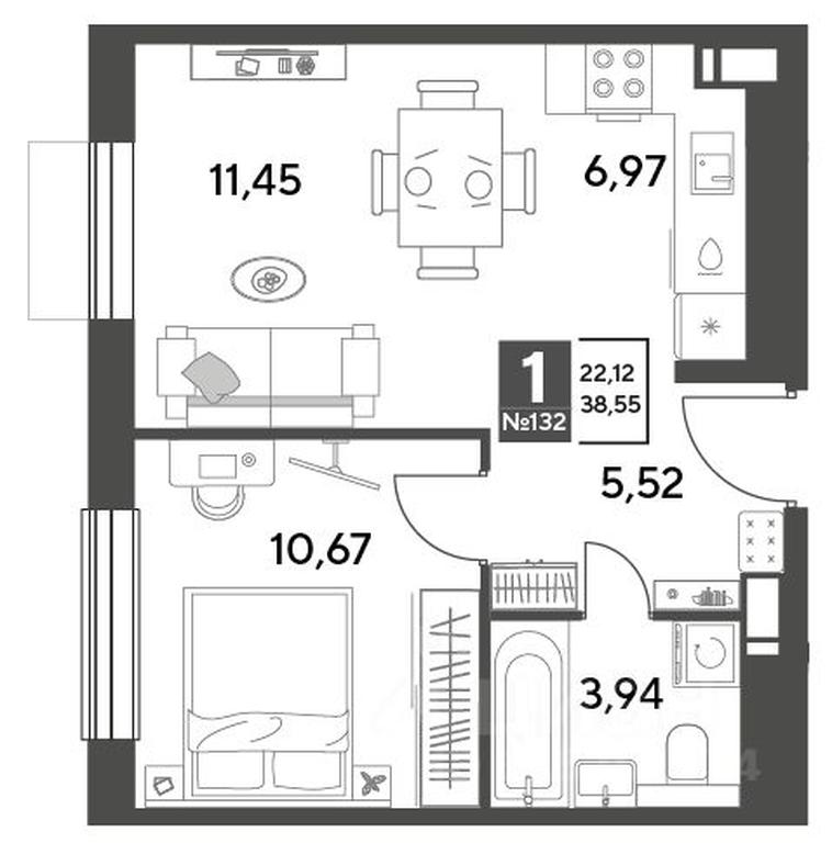 Apartment Sale, 38.55 sq. m. at Publitsist, ulitsa Zelyonaya Roshcha, Pushkino, Moscow Region, Russia #1 Apartment Sale, 38.55 sq. m. at Publitsist, ulitsa Zelyonaya Roshcha, Pushkino, Moscow Region, Russia #1
