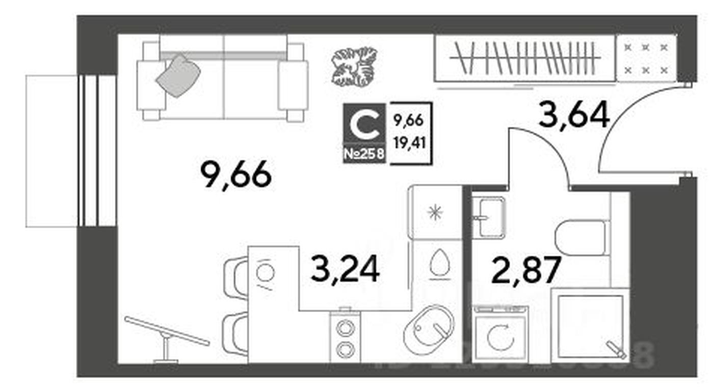 Apartment Sale, 19.41平方米 at Publitsist, ulitsa Zelyonaya Roshcha, Pushkino, Moscow Region, Russia #2 Apartment Sale, 19.41平方米 at Publitsist, ulitsa Zelyonaya Roshcha, Pushkino, Moscow Region, Russia #2