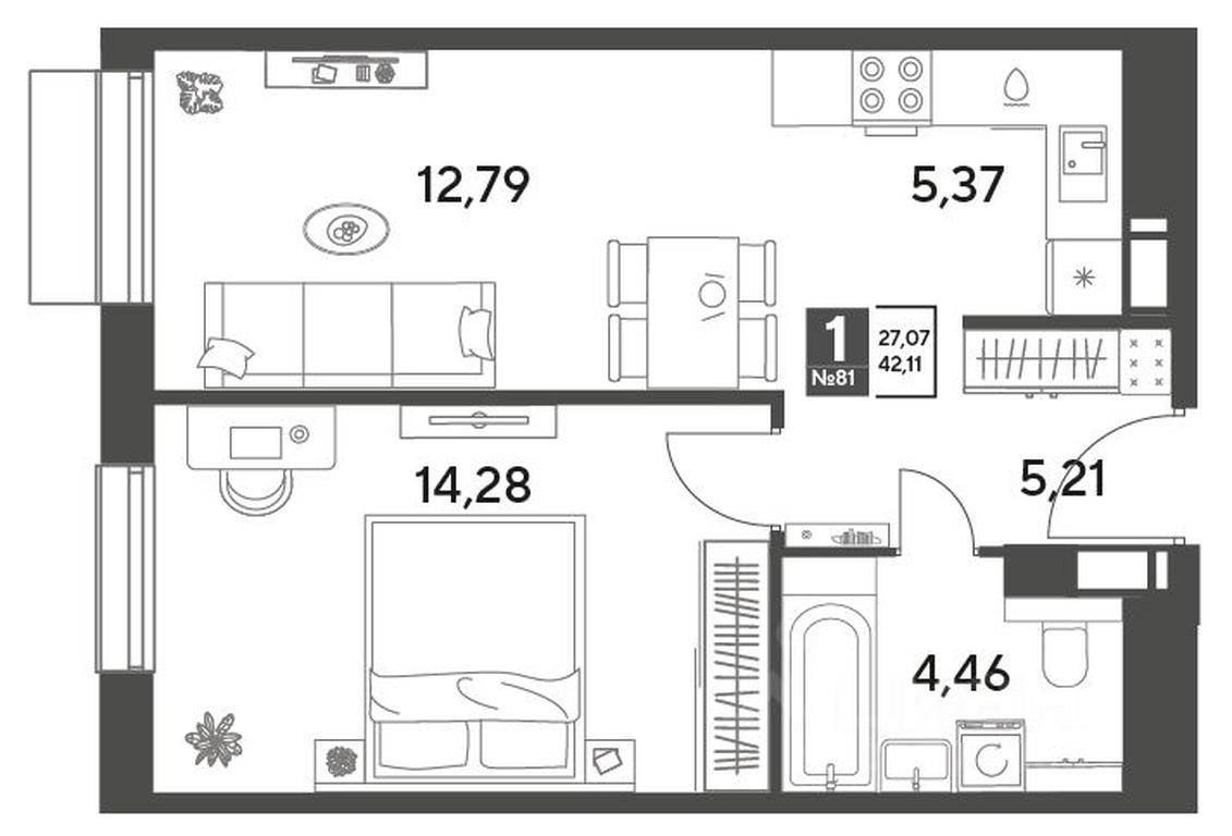 Apartment Sale, 42.11 sq. m. at Publitsist, ulitsa Zelyonaya Roshcha, Pushkino, Moscow Region, Russia #1 Apartment Sale, 42.11 sq. m. at Publitsist, ulitsa Zelyonaya Roshcha, Pushkino, Moscow Region, Russia #1