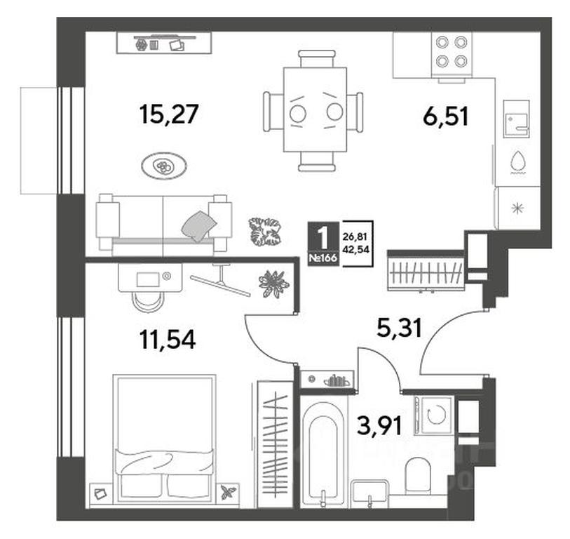 Apartment Sale, 42.54 sq. m. at Publitsist, ulitsa Zelyonaya Roshcha, Pushkino, Moscow Region, Russia #1