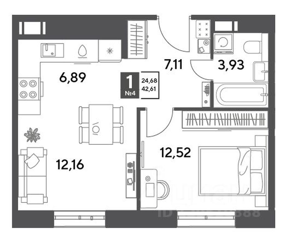 Apartment Sale, 42.61平方米 at Publitsist, ulitsa Zelyonaya Roshcha, Pushkino, Moscow Region, Russia #2 Apartment Sale, 42.61平方米 at Publitsist, ulitsa Zelyonaya Roshcha, Pushkino, Moscow Region, Russia #2