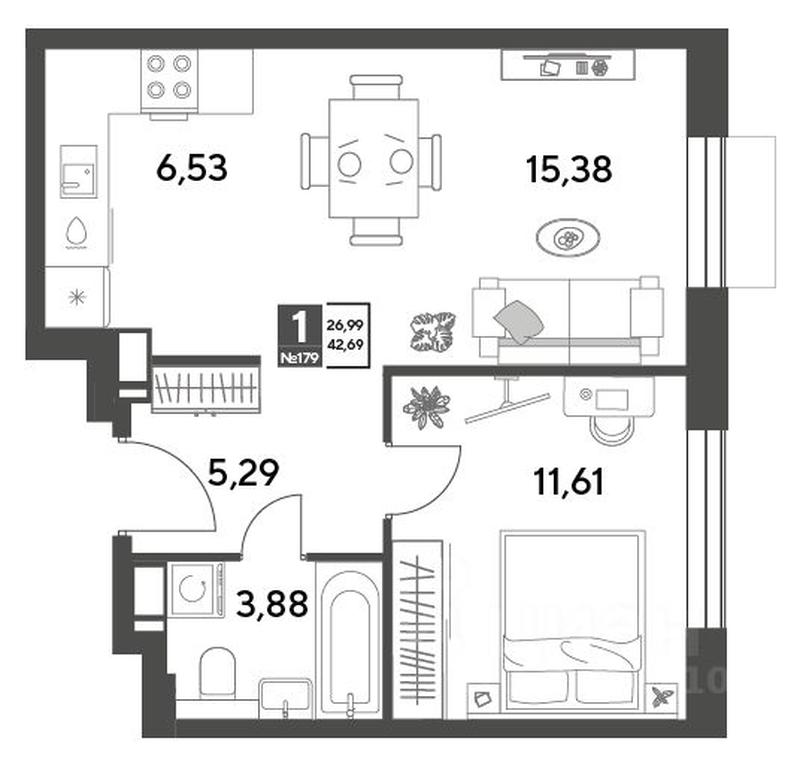 Apartment Sale, 42.69 sq. m. at Publitsist, ulitsa Zelyonaya Roshcha, Pushkino, Moscow Region, Russia #1 Apartment Sale, 42.69 sq. m. at Publitsist, ulitsa Zelyonaya Roshcha, Pushkino, Moscow Region, Russia #1