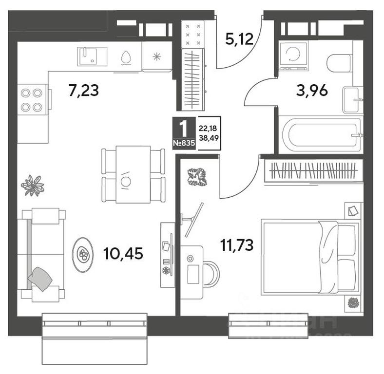 Apartment Sale, 38.49 sq. m. at Publitsist, ulitsa Zelyonaya Roshcha, Pushkino, Moscow Region, Russia #2 Apartment Sale, 38.49 sq. m. at Publitsist, ulitsa Zelyonaya Roshcha, Pushkino, Moscow Region, Russia #2