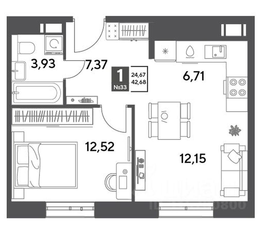 Apartment Sale, 42.68 sq. m. at Publitsist, ulitsa Zelyonaya Roshcha, Pushkino, Moscow Region, Russia #1 Apartment Sale, 42.68 sq. m. at Publitsist, ulitsa Zelyonaya Roshcha, Pushkino, Moscow Region, Russia #1