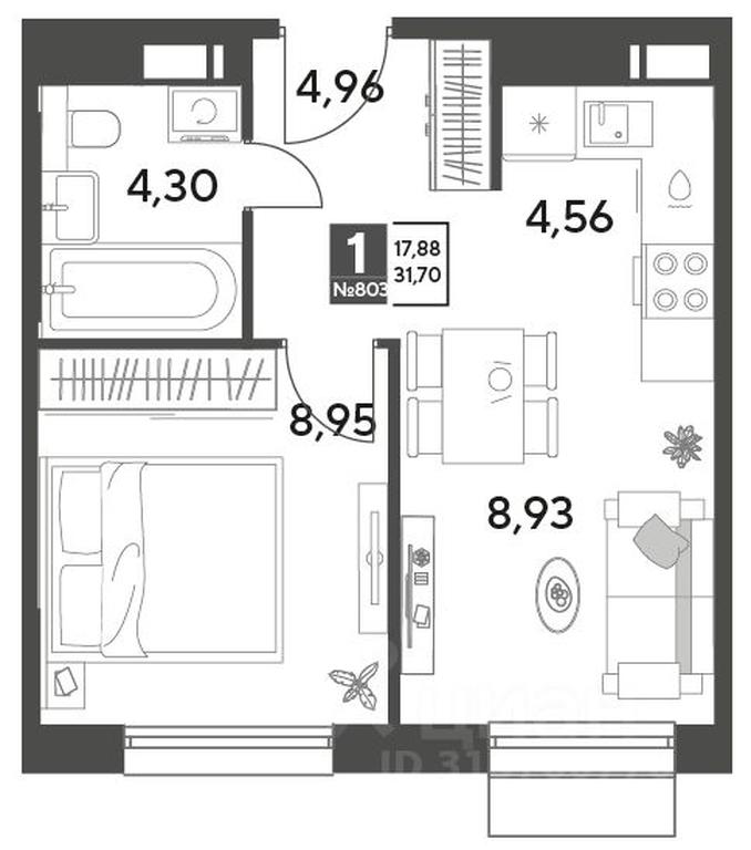 Apartment Sale, 31.7 sq. m. at Publitsist, ulitsa Zelyonaya Roshcha, Pushkino, Moscow Region, Russia #1 Apartment Sale, 31.7 sq. m. at Publitsist, ulitsa Zelyonaya Roshcha, Pushkino, Moscow Region, Russia #1