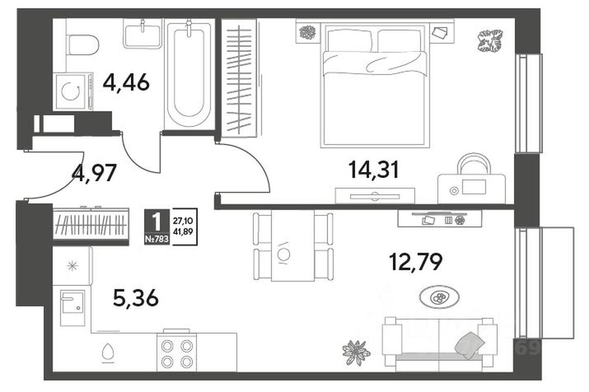 Apartment Sale, 41.89平方米 at Publitsist, ulitsa Zelyonaya Roshcha, Pushkino, Moscow Region, Russia #1 Apartment Sale, 41.89平方米 at Publitsist, ulitsa Zelyonaya Roshcha, Pushkino, Moscow Region, Russia #1