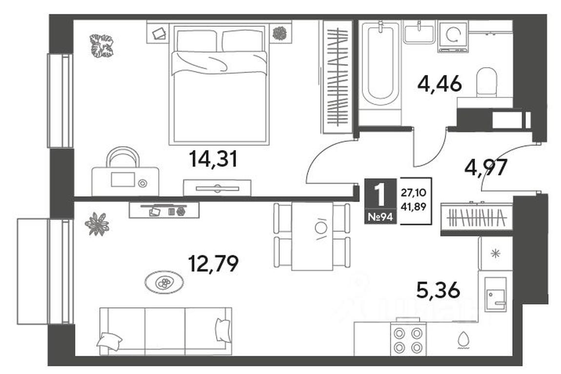 Apartment Sale, 41.89 sq. m. at Publitsist, ulitsa Zelyonaya Roshcha, Pushkino, Moscow Region, Russia #1 Apartment Sale, 41.89 sq. m. at Publitsist, ulitsa Zelyonaya Roshcha, Pushkino, Moscow Region, Russia #1