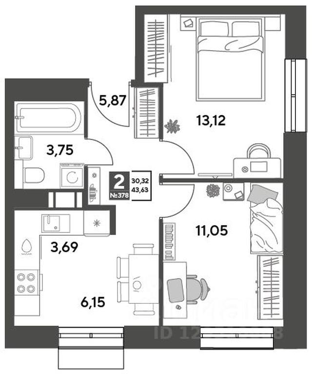1-BD Apartment Sale, 43.63 sq. m. at Publitsist, ulitsa Zelyonaya Roshcha, Pushkino, Moscow Region, Russia #2 1-BD Apartment Sale, 43.63 sq. m. at Publitsist, ulitsa Zelyonaya Roshcha, Pushkino, Moscow Region, Russia #2