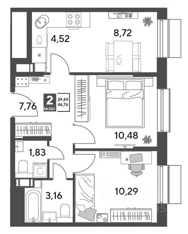 1-BD Apartment Sale, 46.76 sq. m. at Publitsist, ulitsa Zelyonaya Roshcha, Pushkino, Moscow Region, Russia #1 1-BD Apartment Sale, 46.76 sq. m. at Publitsist, ulitsa Zelyonaya Roshcha, Pushkino, Moscow Region, Russia #1