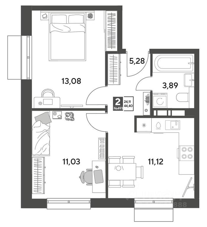 1-BD Apartment Sale, 44.4 sq. m. at Publitsist, ulitsa Zelyonaya Roshcha, Pushkino, Moscow Region, Russia #2 1-BD Apartment Sale, 44.4 sq. m. at Publitsist, ulitsa Zelyonaya Roshcha, Pushkino, Moscow Region, Russia #2