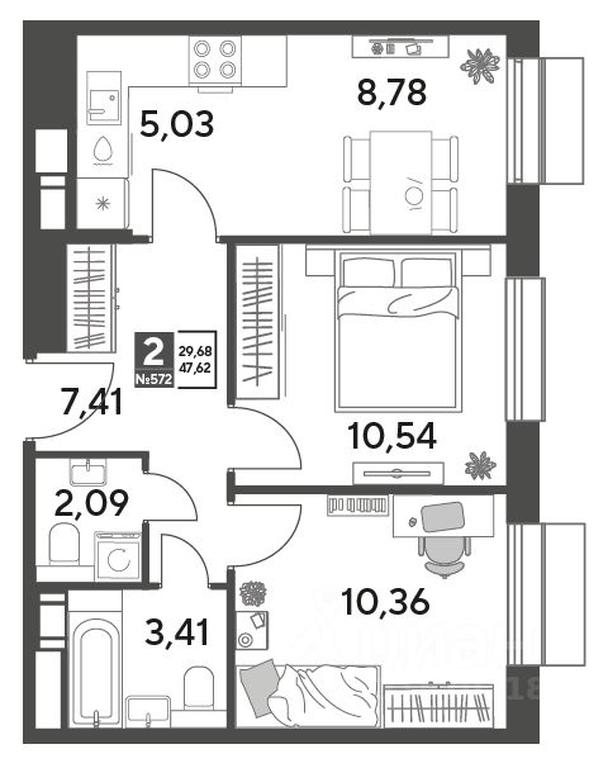 1-BD Apartment Sale, 47.62平方米 at Publitsist, ulitsa Zelyonaya Roshcha, Pushkino, Moscow Region, Russia #1 1-BD Apartment Sale, 47.62平方米 at Publitsist, ulitsa Zelyonaya Roshcha, Pushkino, Moscow Region, Russia #1