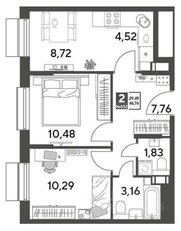 1-BD Apartment Sale, 46.76平方米 at Publitsist, ulitsa Zelyonaya Roshcha, Pushkino, Moscow Region, Russia #1 1-BD Apartment Sale, 46.76平方米 at Publitsist, ulitsa Zelyonaya Roshcha, Pushkino, Moscow Region, Russia #1