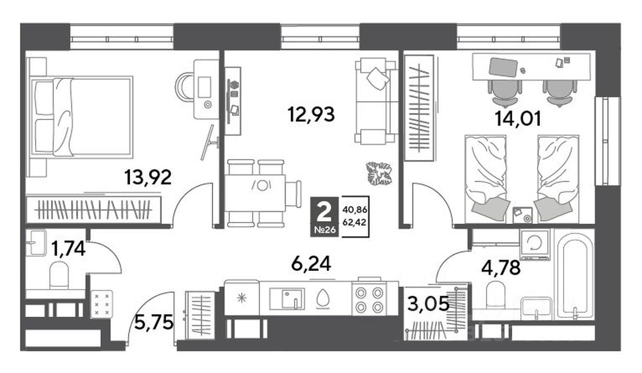 1-BD Apartment Sale, 62.42平方米 at Publitsist, ulitsa Zelyonaya Roshcha, Pushkino, Moscow Region, Russia #1 1-BD Apartment Sale, 62.42平方米 at Publitsist, ulitsa Zelyonaya Roshcha, Pushkino, Moscow Region, Russia #1