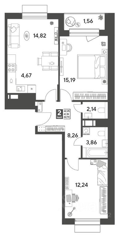 1-BD Apartment Sale, 62.74平方米 at Publitsist, ulitsa Zelyonaya Roshcha, Pushkino, Moscow Region, Russia #1 1-BD Apartment Sale, 62.74平方米 at Publitsist, ulitsa Zelyonaya Roshcha, Pushkino, Moscow Region, Russia #1