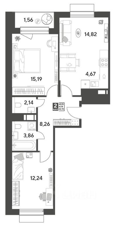 1-BD Apartment Sale, 62.74平方米 at Publitsist, ulitsa Zelyonaya Roshcha, Pushkino, Moscow Region, Russia #2 1-BD Apartment Sale, 62.74平方米 at Publitsist, ulitsa Zelyonaya Roshcha, Pushkino, Moscow Region, Russia #2