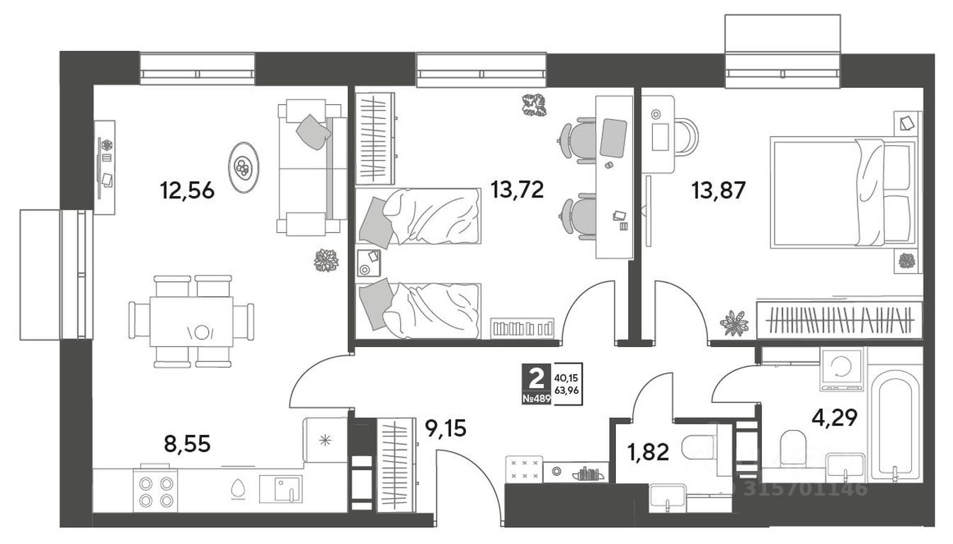 1-BD Apartment Sale, 63.96 sq. m. at Publitsist, ulitsa Zelyonaya Roshcha, Pushkino, Moscow Region, Russia #1 1-BD Apartment Sale, 63.96 sq. m. at Publitsist, ulitsa Zelyonaya Roshcha, Pushkino, Moscow Region, Russia #1