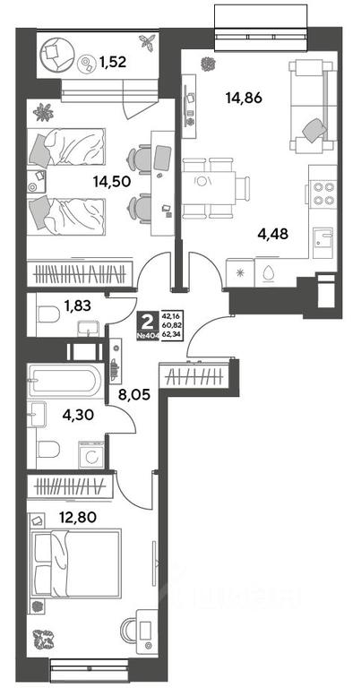Продажа 1-комн. квартиры, 62,34 м² в ЖК «Публицист», улица Зелёная Роща, Пушкино, Московская область, Россия #1 Продажа 1-комн. квартиры, 62,34 м² в ЖК «Публицист», улица Зелёная Роща, Пушкино, Московская область, Россия #1
