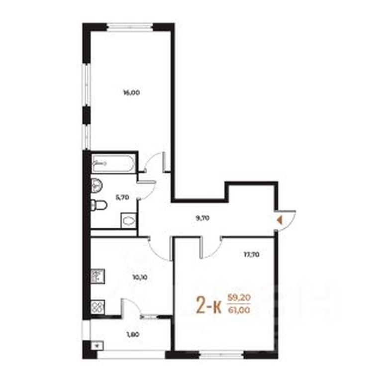 1-BD Apartment Sale, 61 sq. m. at Novoe Letovo, Zimyonkovskaya ulitsa, Sosenskoye Settlement, Moscow, Russia #1