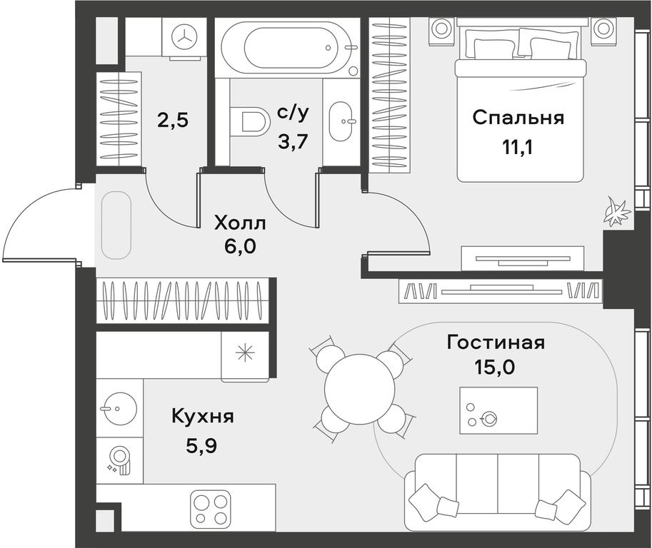 Apartment Sale, 44.2平方米 at Alia, Lyotnaya Street, 95Бк2, Moscow, Russia #1 Apartment Sale, 44.2平方米 at Alia, Lyotnaya Street, 95Бк2, Moscow, Russia #1
