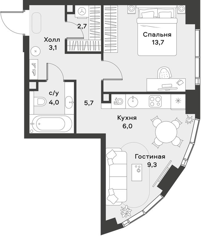 Apartment Sale, 44.5平方米 at Alia, Lyotnaya Street, 95Бк2, Moscow, Russia #1 Apartment Sale, 44.5平方米 at Alia, Lyotnaya Street, 95Бк2, Moscow, Russia #1