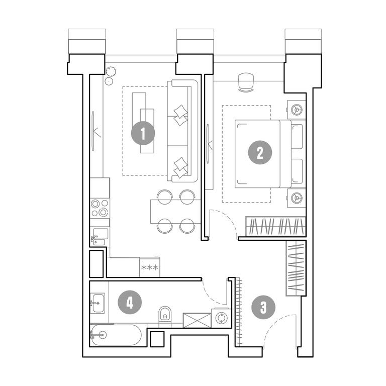 1-BD Apartment Sale, 49.2 sq. m. at Mirapolis, Mira Avenue, 222Ас9, Moscow, Russia #1